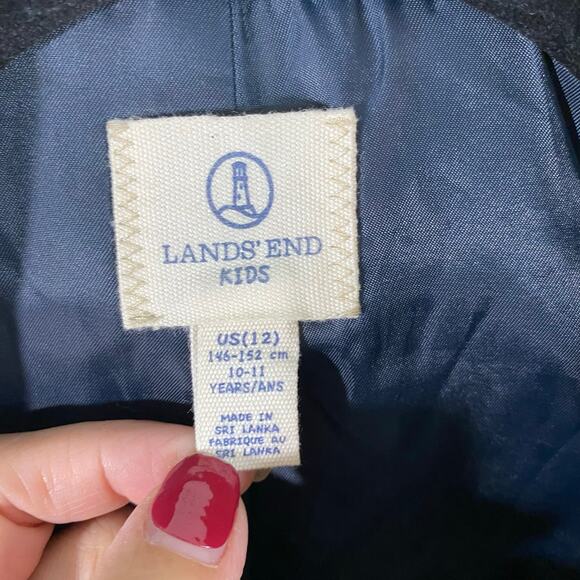 Lands End Boy's Navy Wool Blend Gold Button Blazer Size 12 - Picture 4 of 8